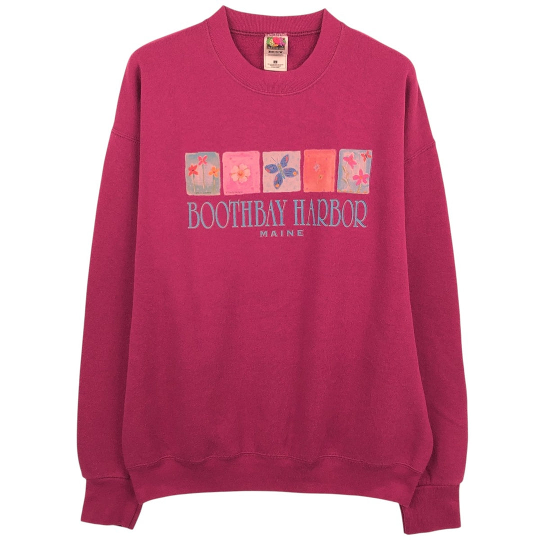2000'S Fruit of the Loom print sweatshirt, men's size L cotton Red type red-purple Vintage Second Hand