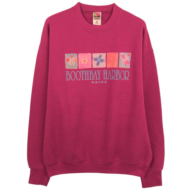 2000'S Fruit of the Loom print sweatshirt, men's size L cotton Red type red-purple Vintage Second Hand