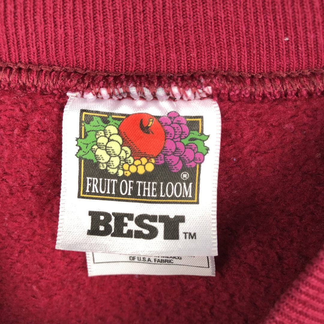 2000'S Fruit of the Loom print sweatshirt, men's size L cotton Red type red-purple Vintage Second Hand