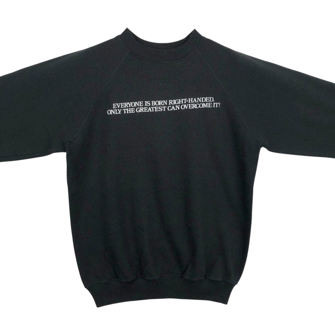 80'S Hanes Blue Tag Message Print Sweatshirt, Made in USA, Men's Size L (approx.), Vintage cotton black type Vintage Second Hand