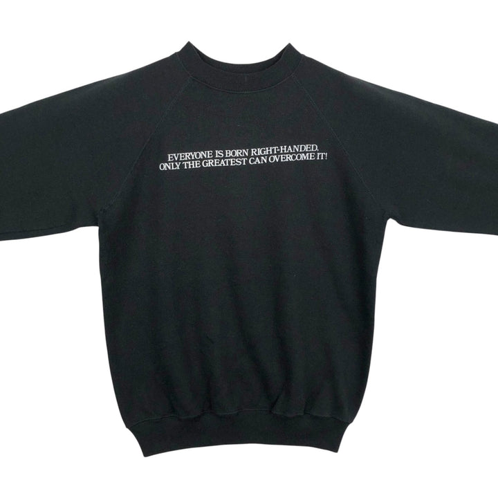 80'S Hanes Blue Tag Message Print Sweatshirt, Made in USA, Men's Size L (approx.), Vintage cotton black type Vintage Second Hand