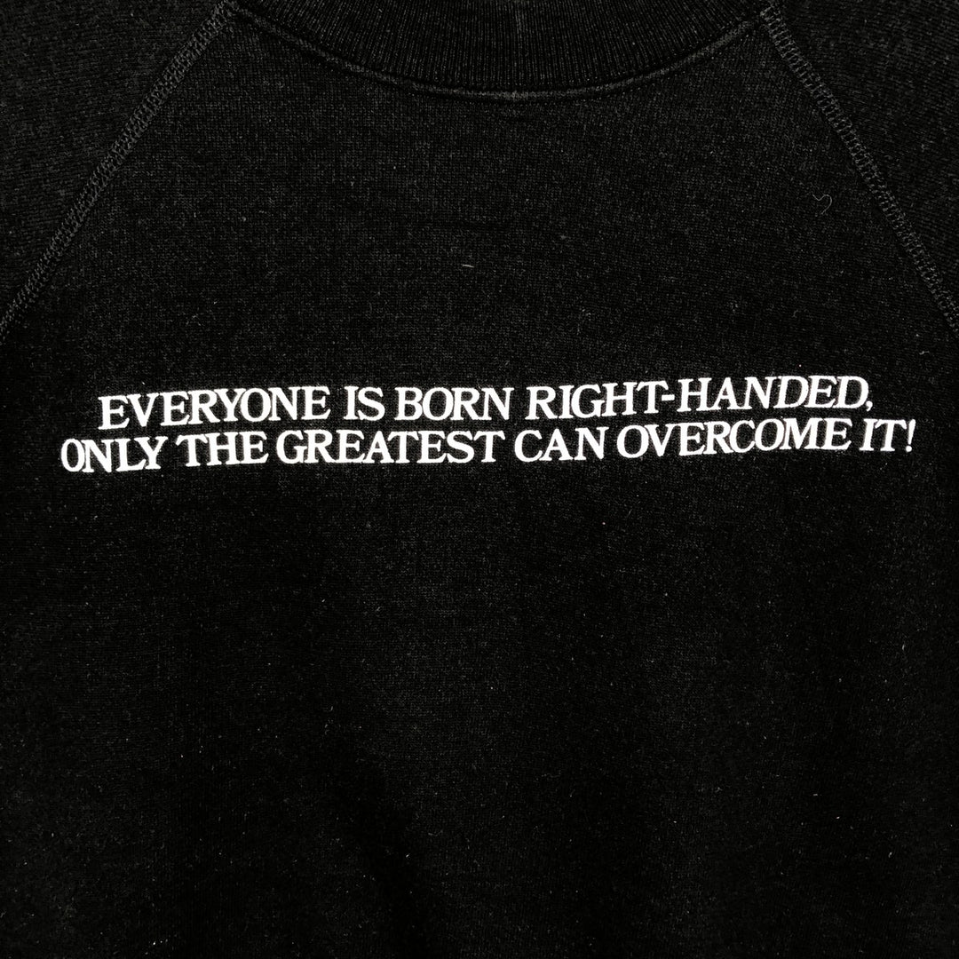 80'S Hanes Blue Tag Message Print Sweatshirt, Made in USA, Men's Size L (approx.), Vintage cotton black type Vintage Second Hand