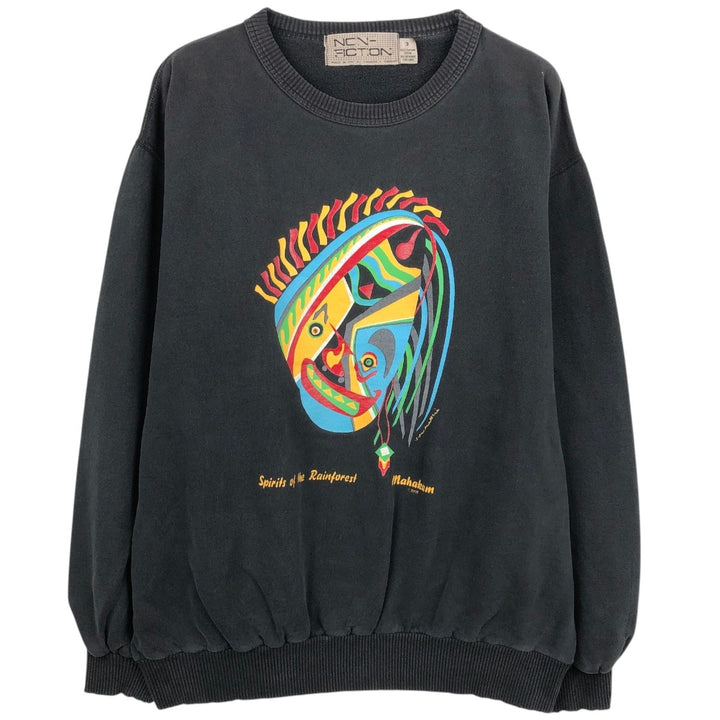 Vintage 90'S NON-FICTION printed sweatshirt, made in Canada, men's size XL cotton black type Vintage Second Hand
