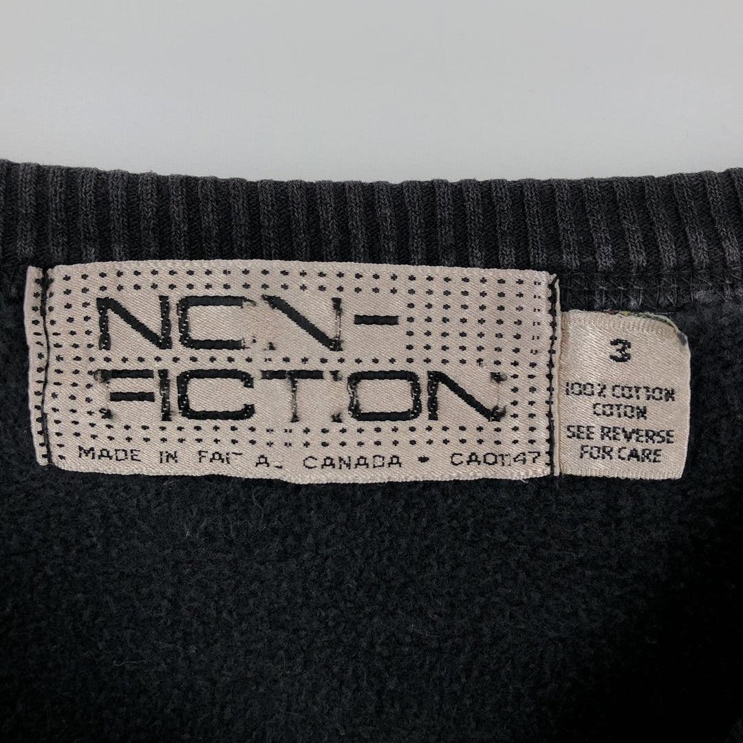 Vintage 90'S NON-FICTION printed sweatshirt, made in Canada, men's size XL cotton black type Vintage Second Hand