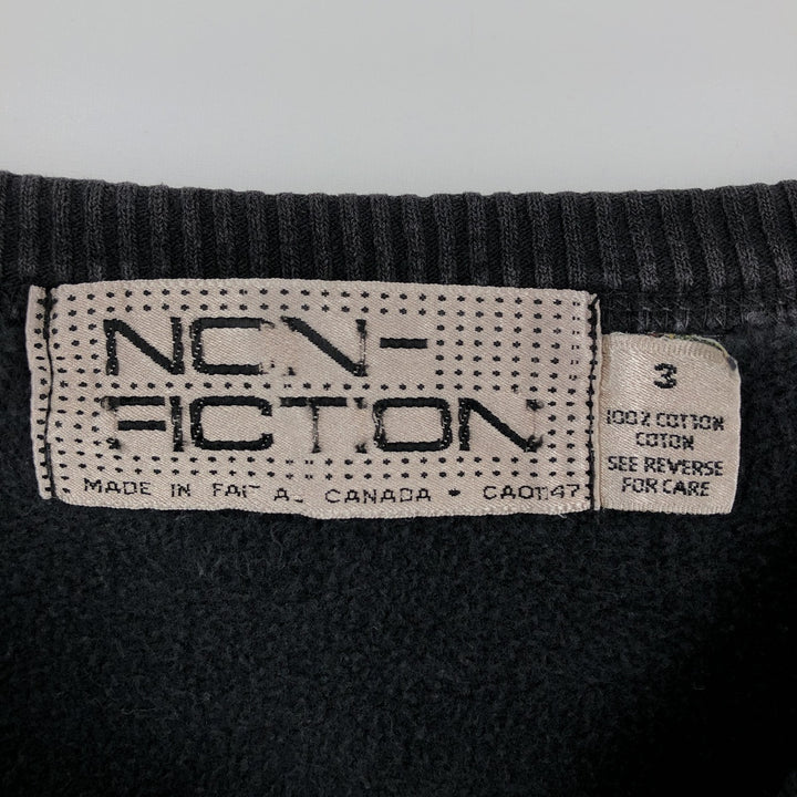 Vintage 90'S NON-FICTION printed sweatshirt, made in Canada, men's size XL cotton black type Vintage Second Hand