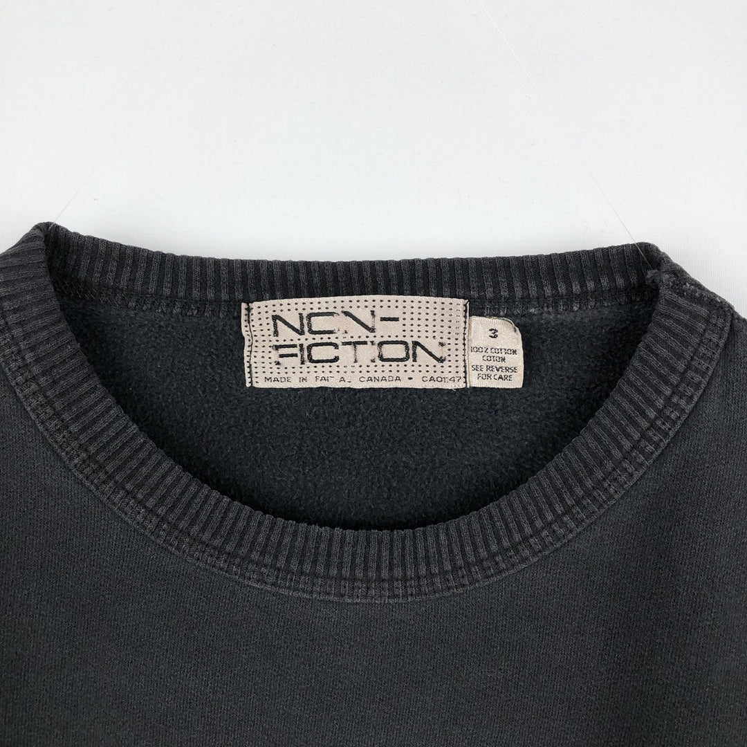 Vintage 90'S NON-FICTION printed sweatshirt, made in Canada, men's size XL cotton black type Vintage Second Hand