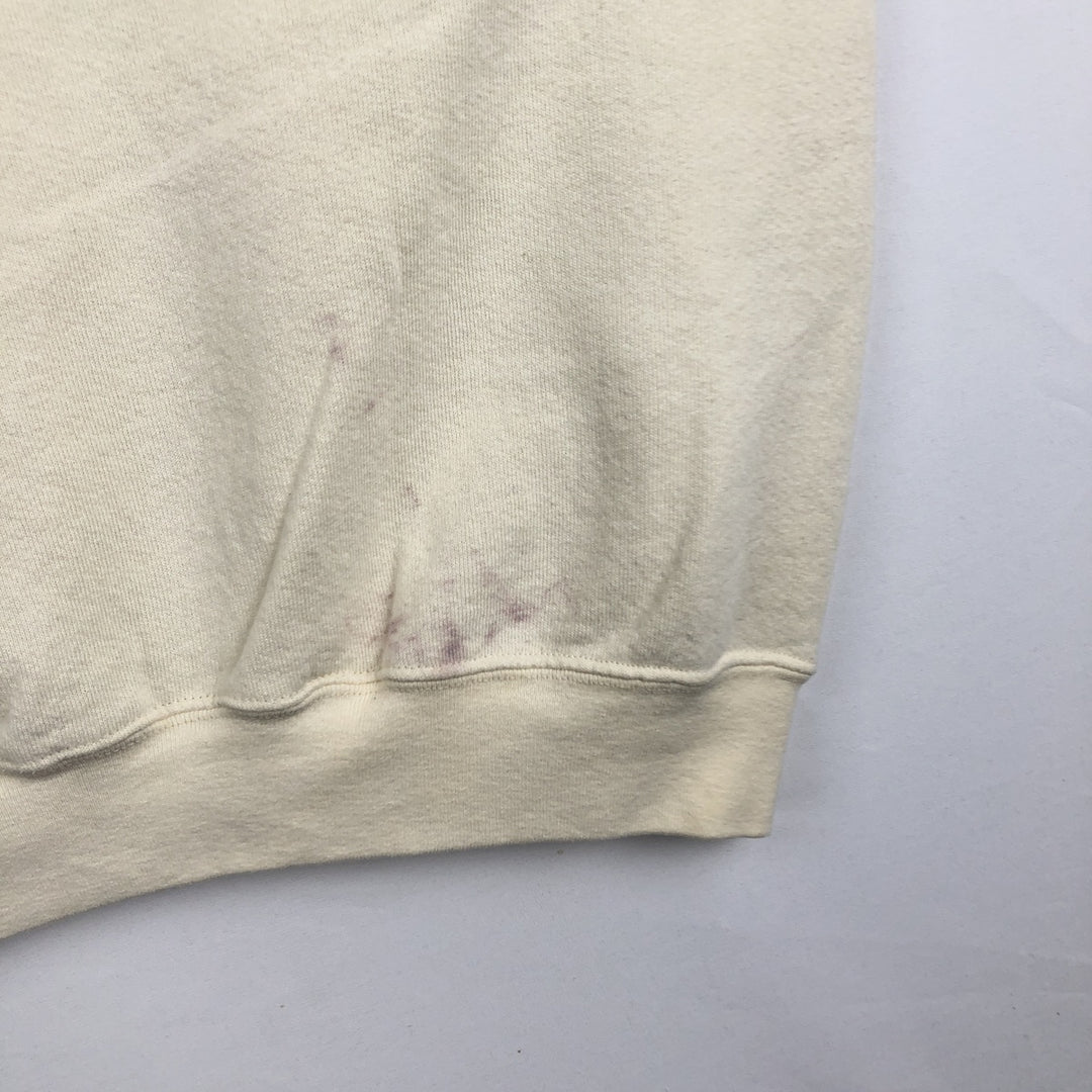 90'S Fruit of the Loom Floral Sunflower Pattern Print Sweatshirt, Made in USA, Men's Size L (approx.), Vintage cotton unbleached Vintage Second Hand
