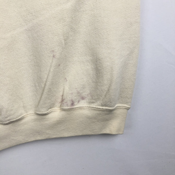 90'S Fruit of the Loom Floral Sunflower Pattern Print Sweatshirt, Made in USA, Men's Size L (approx.), Vintage cotton unbleached Vintage Second Hand
