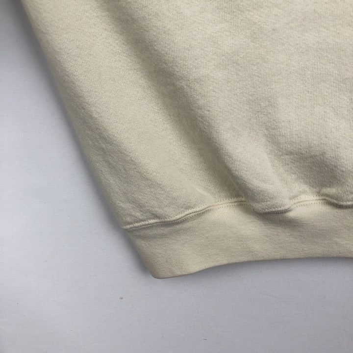 90'S Fruit of the Loom Floral Sunflower Pattern Print Sweatshirt, Made in USA, Men's Size L (approx.), Vintage cotton unbleached Vintage Second Hand