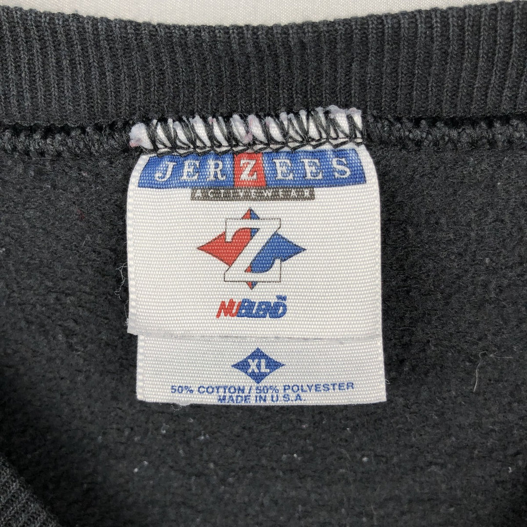 90'S Jerzees Plain Blank Sweatshirt Trainer Made in USA Men's XL Vintage cotton black type Vintage Second Hand