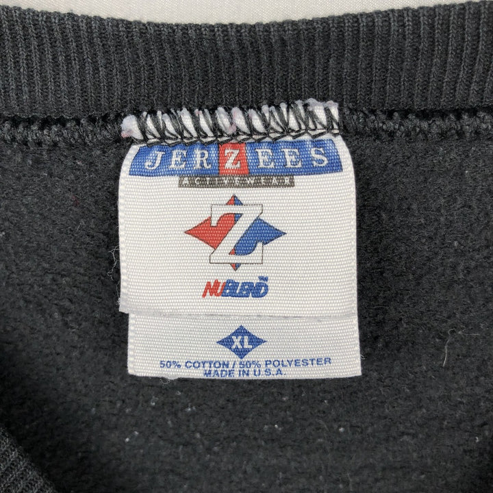90'S Jerzees Plain Blank Sweatshirt Trainer Made in USA Men's XL Vintage cotton black type Vintage Second Hand
