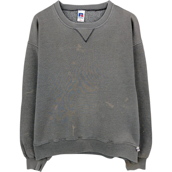 90'S Russell plain blank sweatshirt, sweatshirt, men's size L, vintage cotton gray type Vintage Second Hand