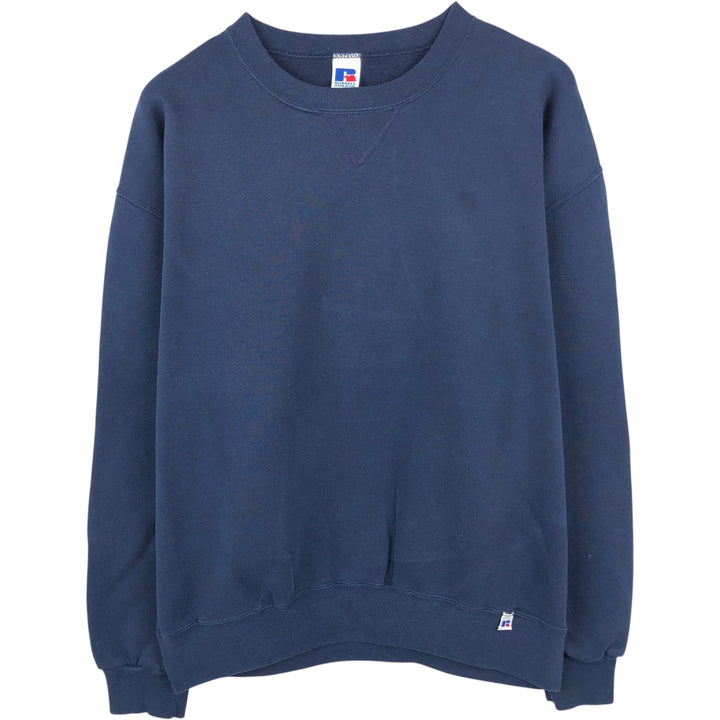 90'S Russell plain blank sweatshirt, sweatshirt, men's XL size, vintage cotton navy blue type Vintage Second Hand