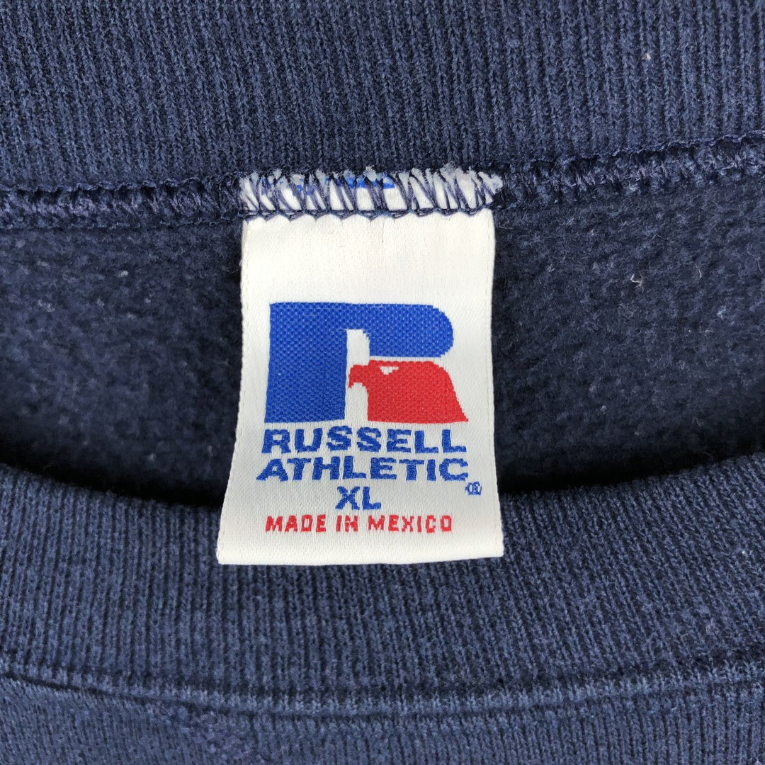 90'S Russell plain blank sweatshirt, sweatshirt, men's XL size, vintage cotton navy blue type Vintage Second Hand