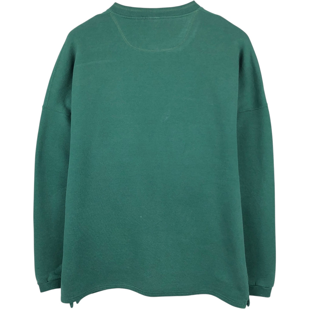 90'S Russell Henley Neck Plain Blank Sweatshirt, Made in USA, Men's XL Equivalent, Vintage cotton green type Vintage Second Hand