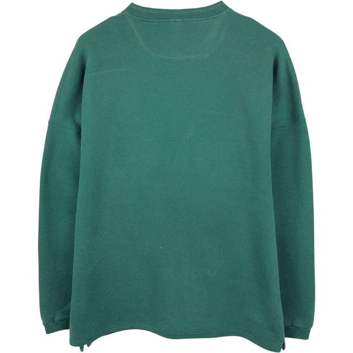 90'S Russell Henley Neck Plain Blank Sweatshirt, Made in USA, Men's XL Equivalent, Vintage cotton green type Vintage Second Hand