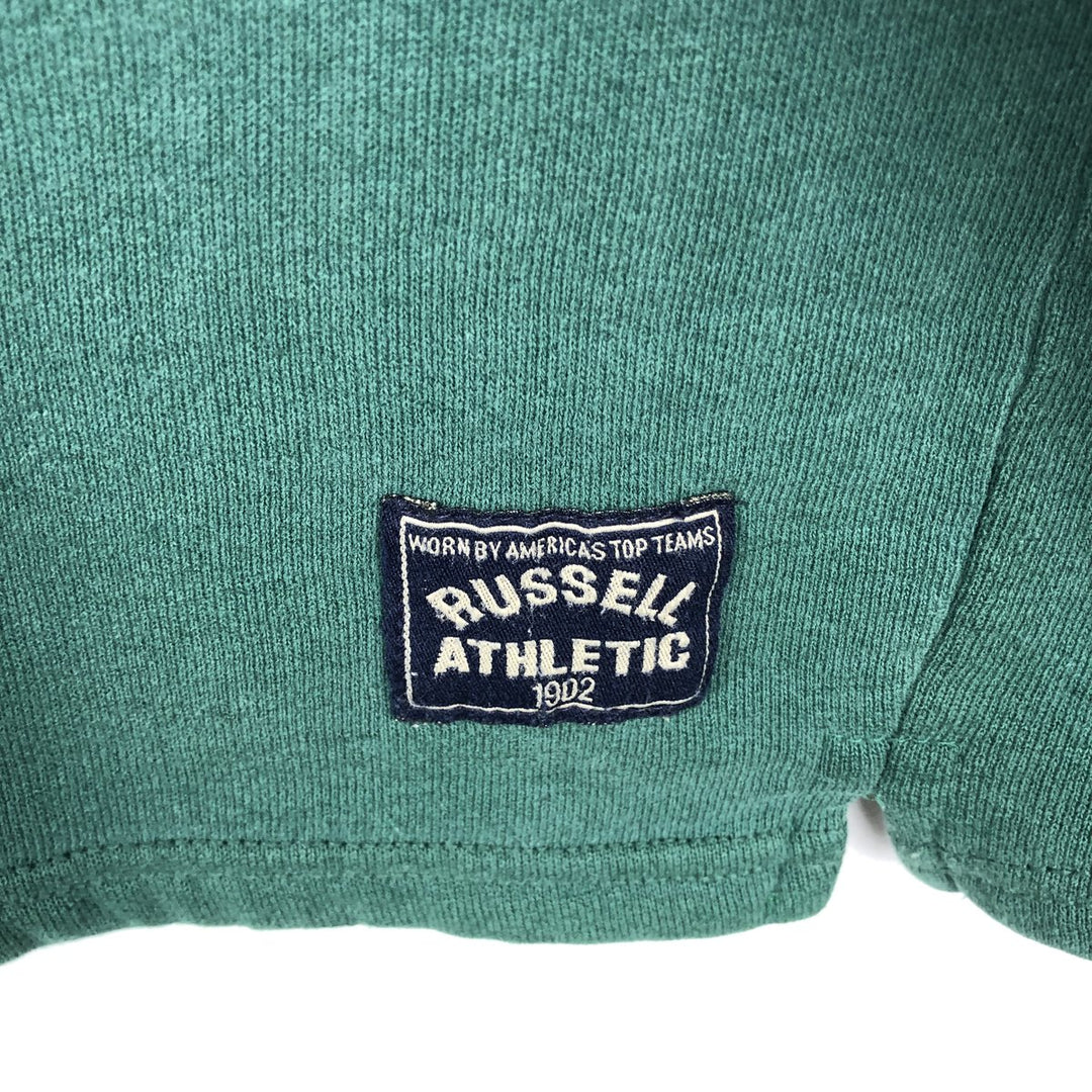 90'S Russell Henley Neck Plain Blank Sweatshirt, Made in USA, Men's XL Equivalent, Vintage cotton green type Vintage Second Hand
