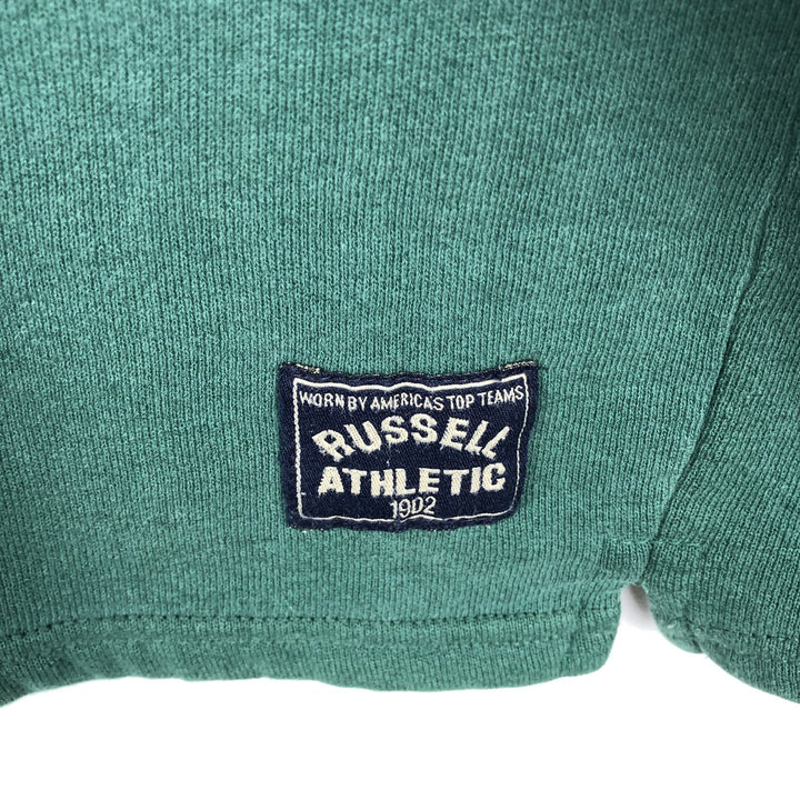 90'S Russell Henley Neck Plain Blank Sweatshirt, Made in USA, Men's XL Equivalent, Vintage cotton green type Vintage Second Hand