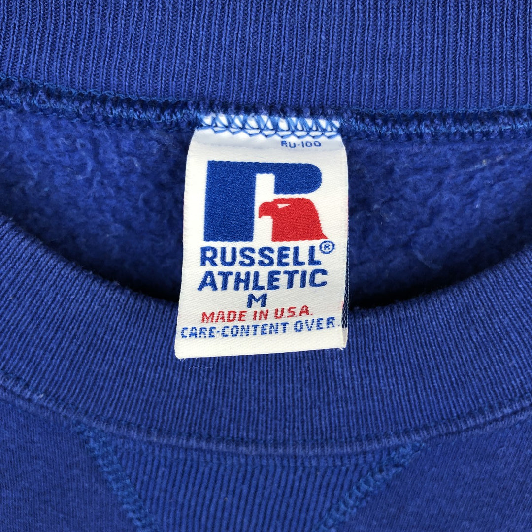 90'S Russell plain blank sweatshirt, sweatshirt, made in USA, men's size M, vintage cotton blue type Vintage Second Hand