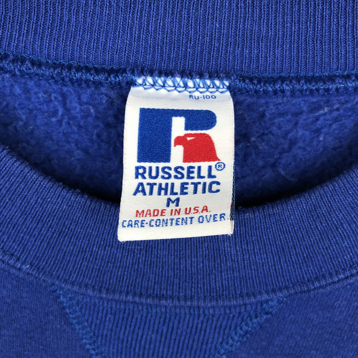 90'S Russell plain blank sweatshirt, sweatshirt, made in USA, men's size M, vintage cotton blue type Vintage Second Hand