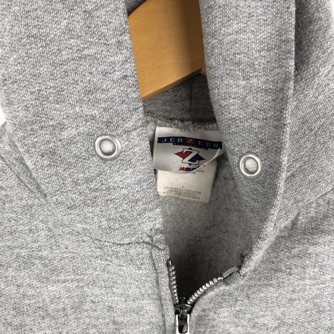 Vintage 90s-00'S Jerzees full-zip sweatshirt hoodie, size L, men's polyester gray type Vintage Second Hand