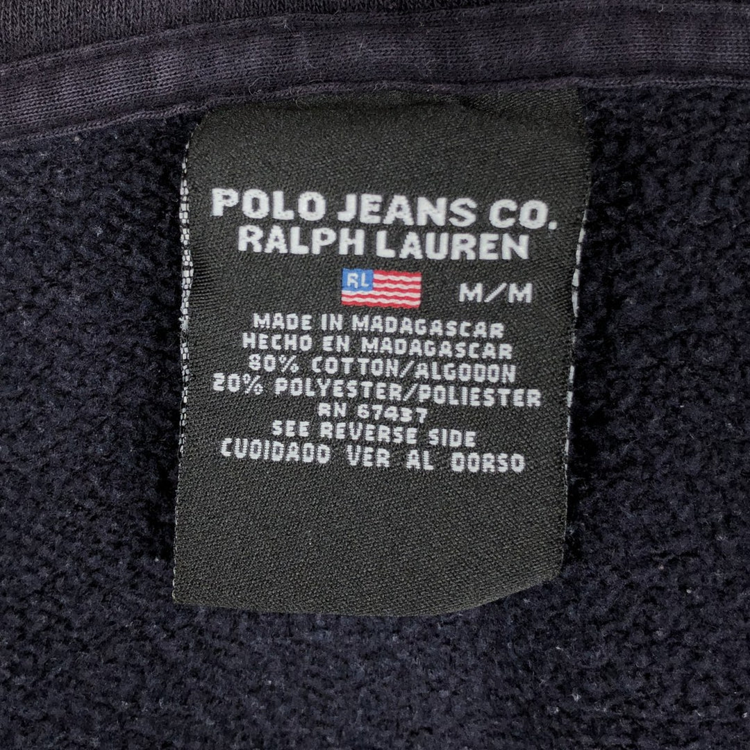 Ralph Lauren Polo Jeans Company full-zip sweatshirt hoodie, size M cotton Purple type blue-purple Vintage Second Hand