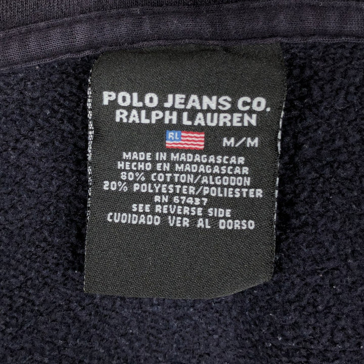 Ralph Lauren Polo Jeans Company full-zip sweatshirt hoodie, size M cotton Purple type blue-purple Vintage Second Hand