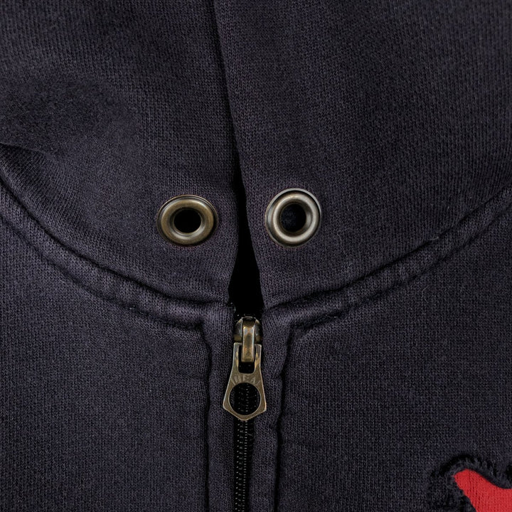 Ralph Lauren Polo Jeans Company full-zip sweatshirt hoodie, size M cotton Purple type blue-purple Vintage Second Hand