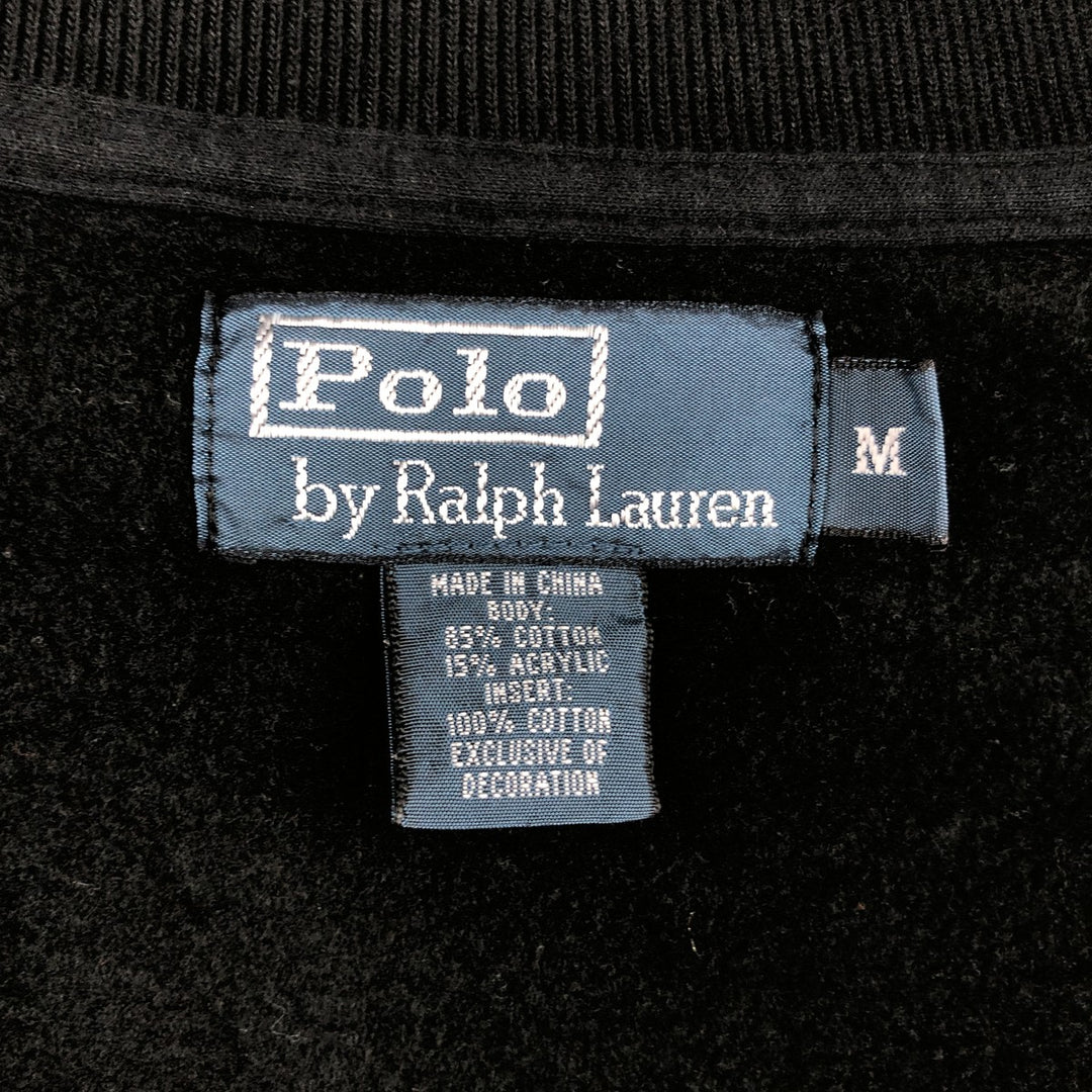 Ralph Lauren POLO by Ralph Lauren full zip sweatshirt, men's size M cotton black type Vintage Second Hand