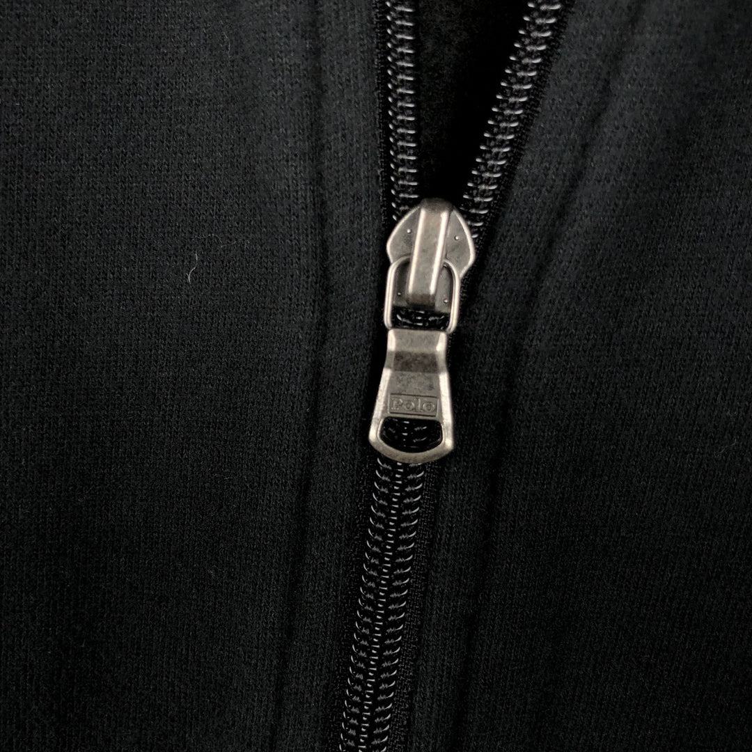 Ralph Lauren POLO by Ralph Lauren full zip sweatshirt, men's size M cotton black type Vintage Second Hand