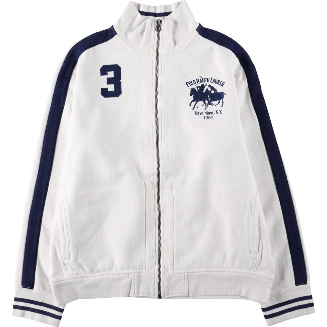 Ralph Lauren POLO by Ralph Lauren Double Pony Full-Zip Sweatshirt (Men's XL equivalent) cotton white type Vintage Second Hand