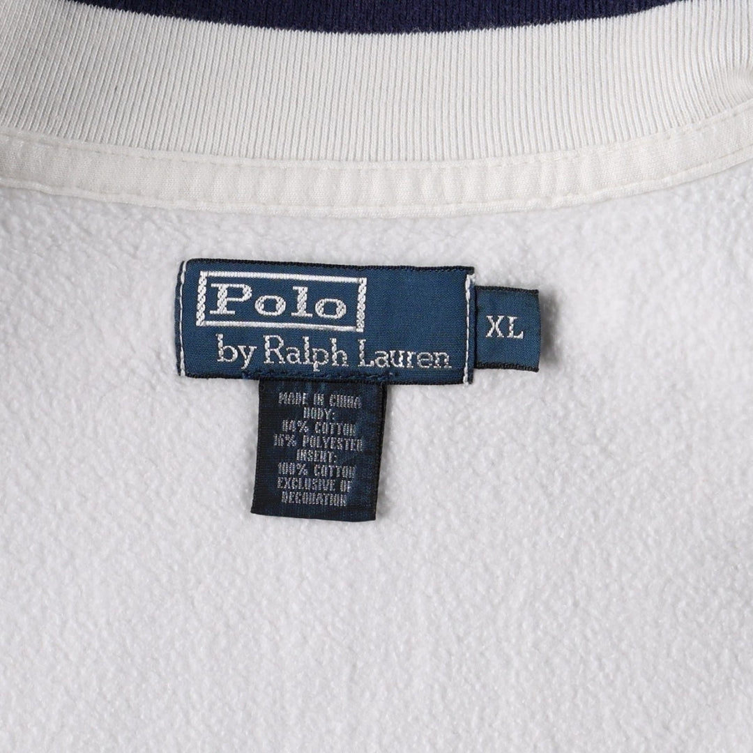 Ralph Lauren POLO by Ralph Lauren Double Pony Full-Zip Sweatshirt (Men's XL equivalent) cotton white type Vintage Second Hand