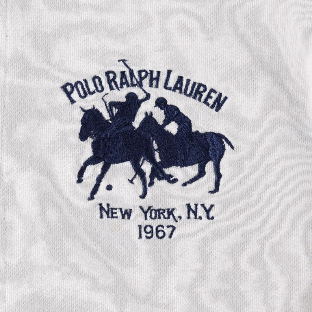 Ralph Lauren POLO by Ralph Lauren Double Pony Full-Zip Sweatshirt (Men's XL equivalent) cotton white type Vintage Second Hand