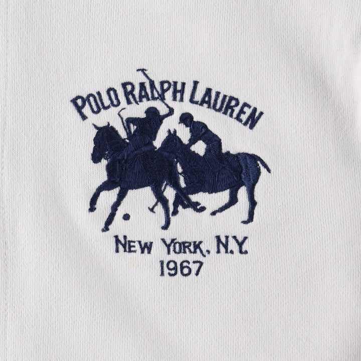 Ralph Lauren POLO by Ralph Lauren Double Pony Full-Zip Sweatshirt (Men's XL equivalent) cotton white type Vintage Second Hand