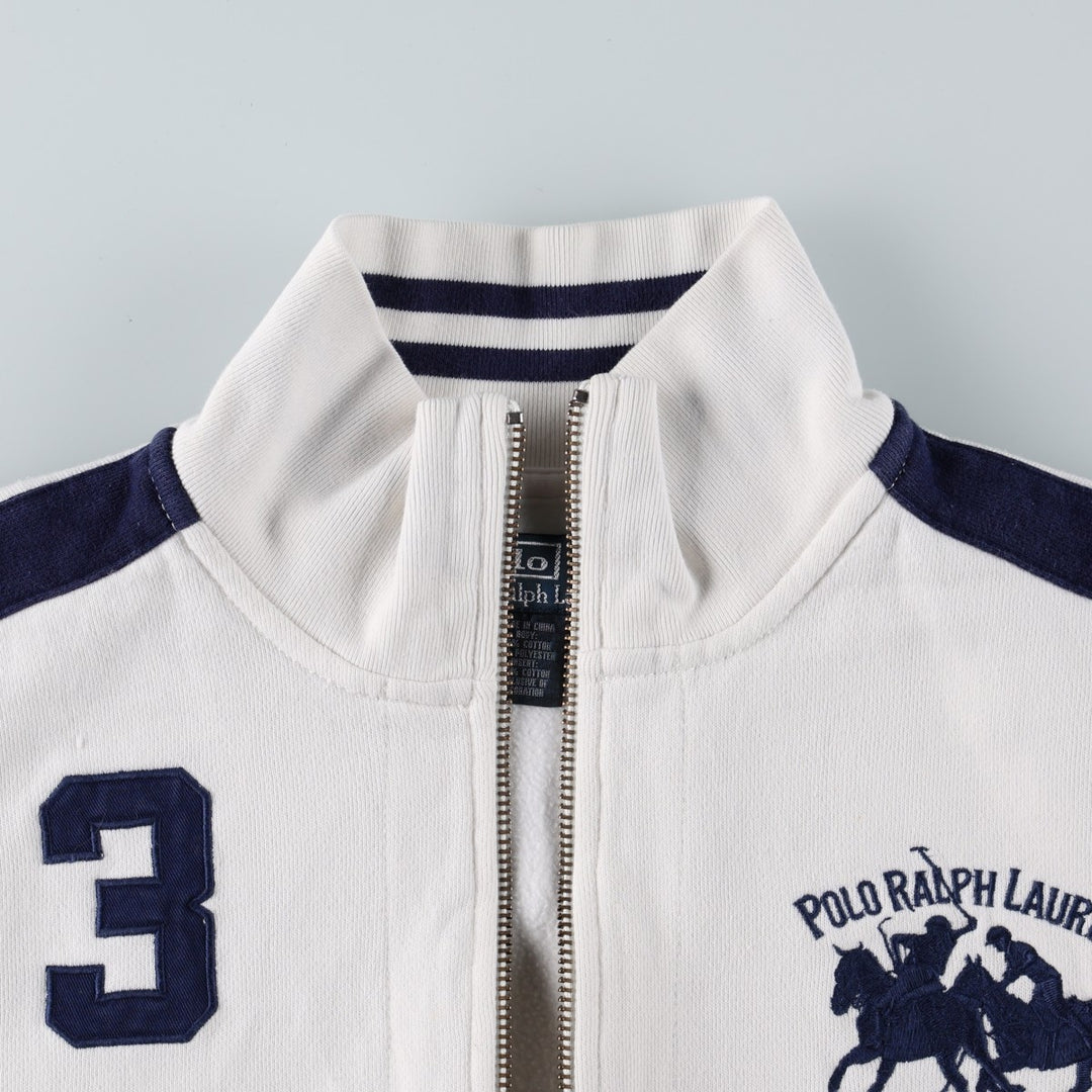 Ralph Lauren POLO by Ralph Lauren Double Pony Full-Zip Sweatshirt (Men's XL equivalent) cotton white type Vintage Second Hand