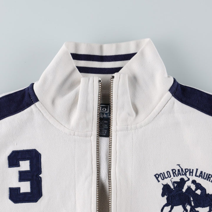 Ralph Lauren POLO by Ralph Lauren Double Pony Full-Zip Sweatshirt (Men's XL equivalent) cotton white type Vintage Second Hand