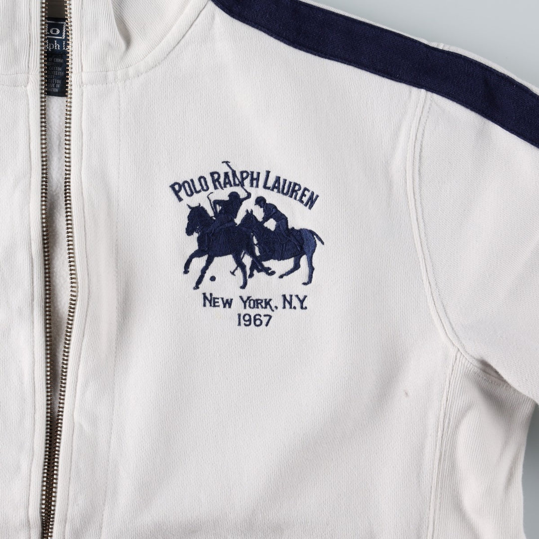 Ralph Lauren POLO by Ralph Lauren Double Pony Full-Zip Sweatshirt (Men's XL equivalent) cotton white type Vintage Second Hand
