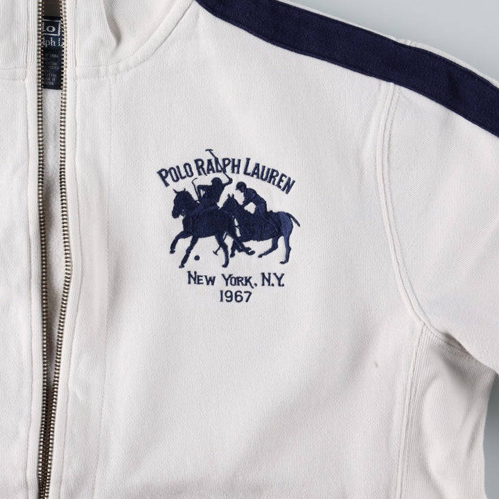 Ralph Lauren POLO by Ralph Lauren Double Pony Full-Zip Sweatshirt (Men's XL equivalent) cotton white type Vintage Second Hand