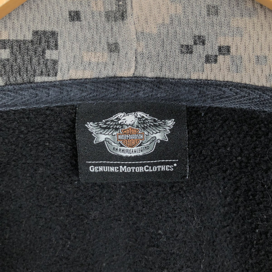 Harley-Davidson Motorcycle Sweat Full-Zip Hoodie, Men's Size XL (approx.) unclear black type Vintage Second Hand