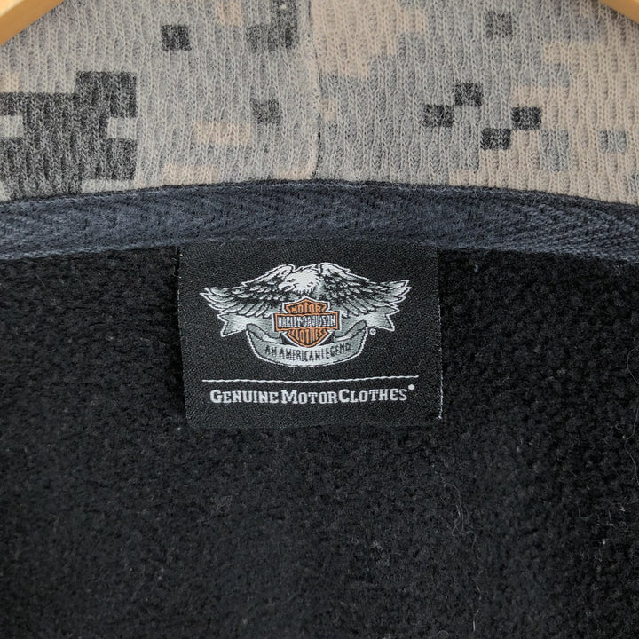 Harley-Davidson Motorcycle Sweat Full-Zip Hoodie, Men's Size XL (approx.) unclear black type Vintage Second Hand