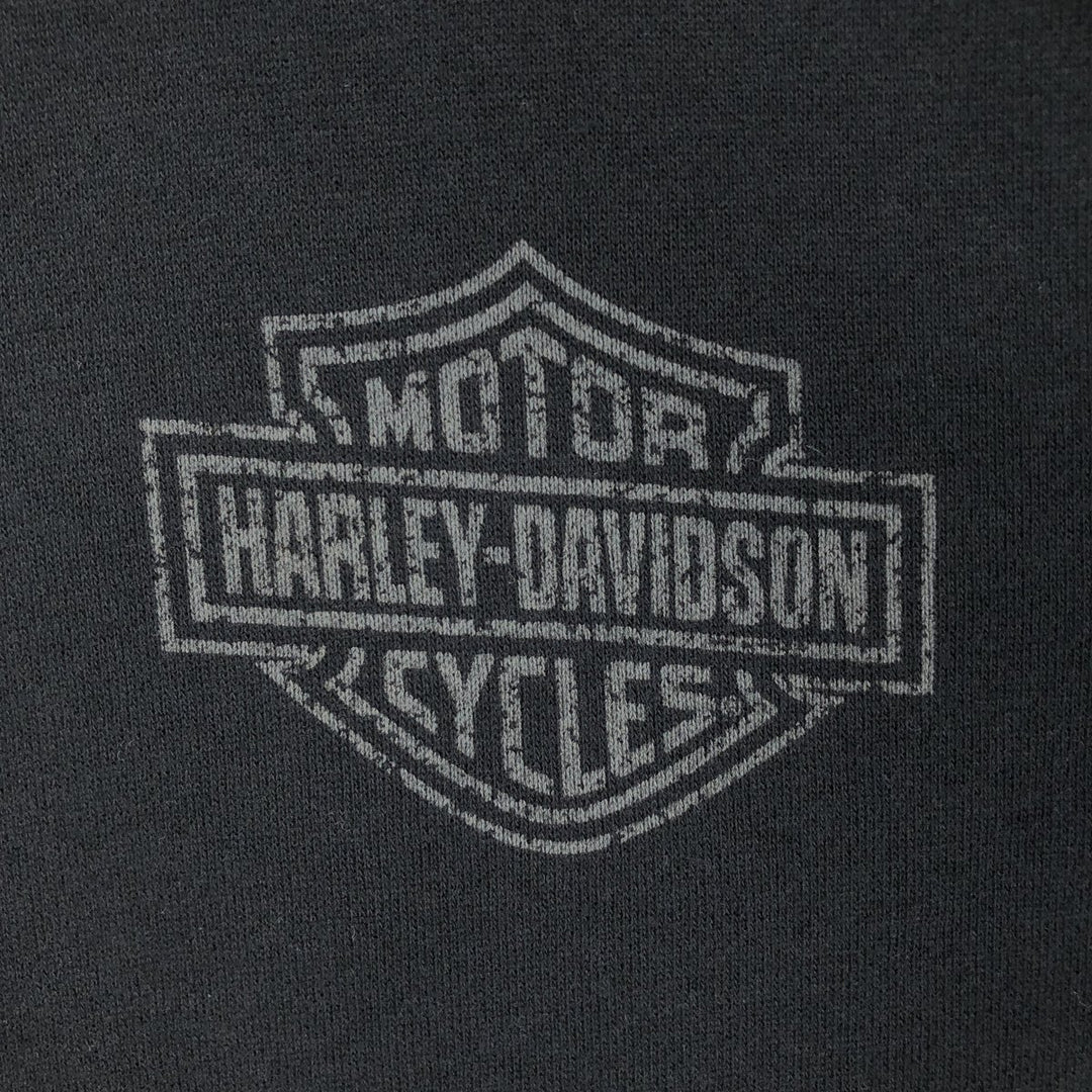 Harley-Davidson Motorcycle Sweat Full-Zip Hoodie, Men's Size XL (approx.) unclear black type Vintage Second Hand