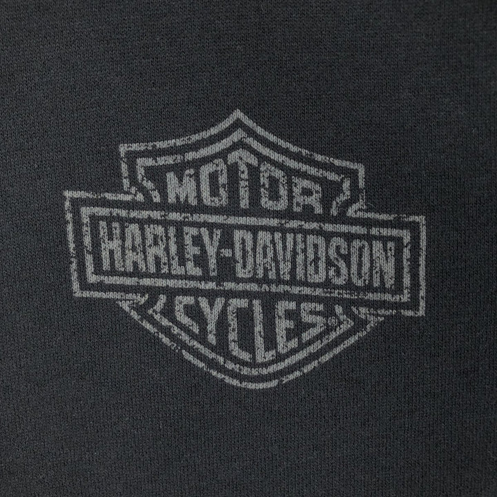 Harley-Davidson Motorcycle Sweat Full-Zip Hoodie, Men's Size XL (approx.) unclear black type Vintage Second Hand