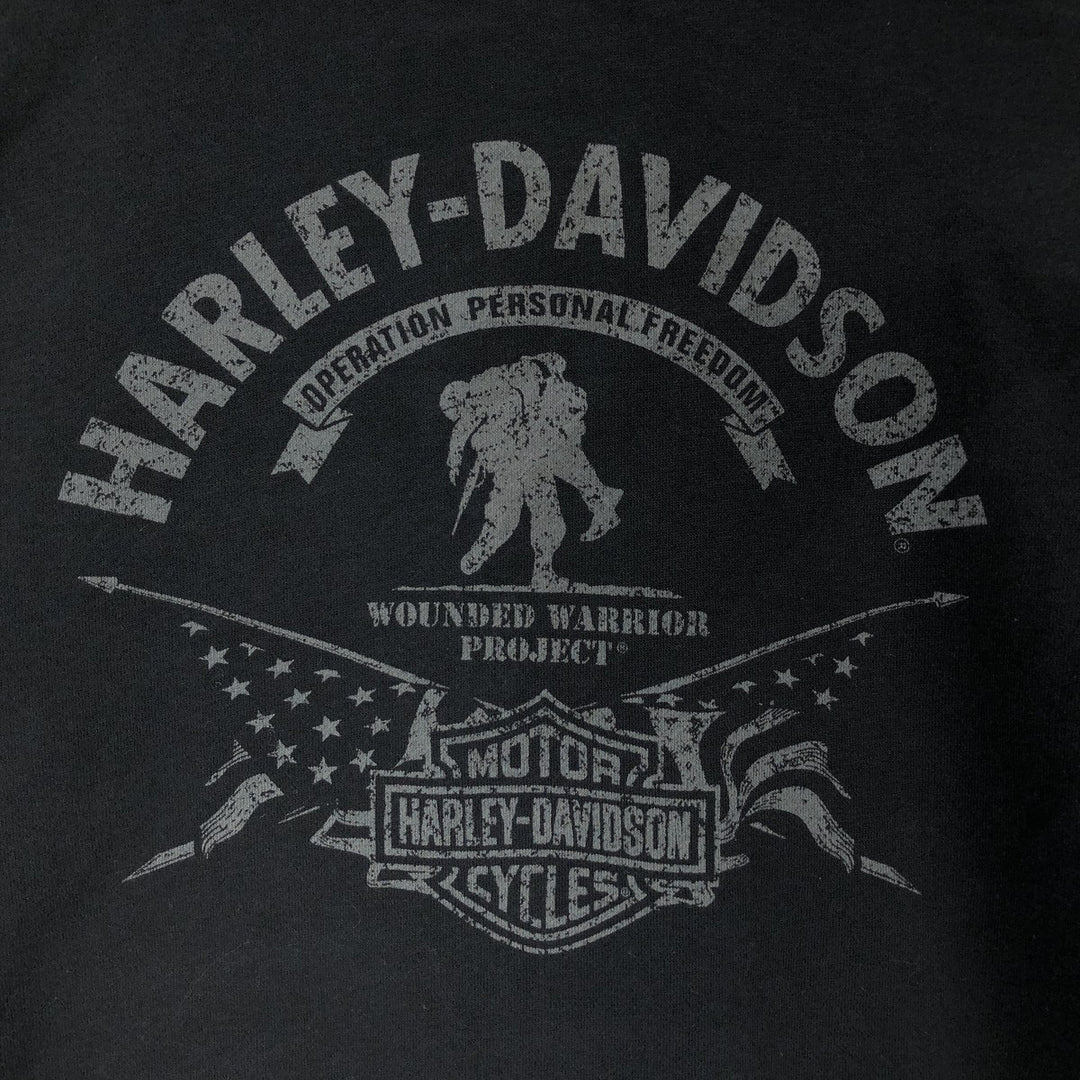 Harley-Davidson Motorcycle Sweat Full-Zip Hoodie, Men's Size XL (approx.) unclear black type Vintage Second Hand
