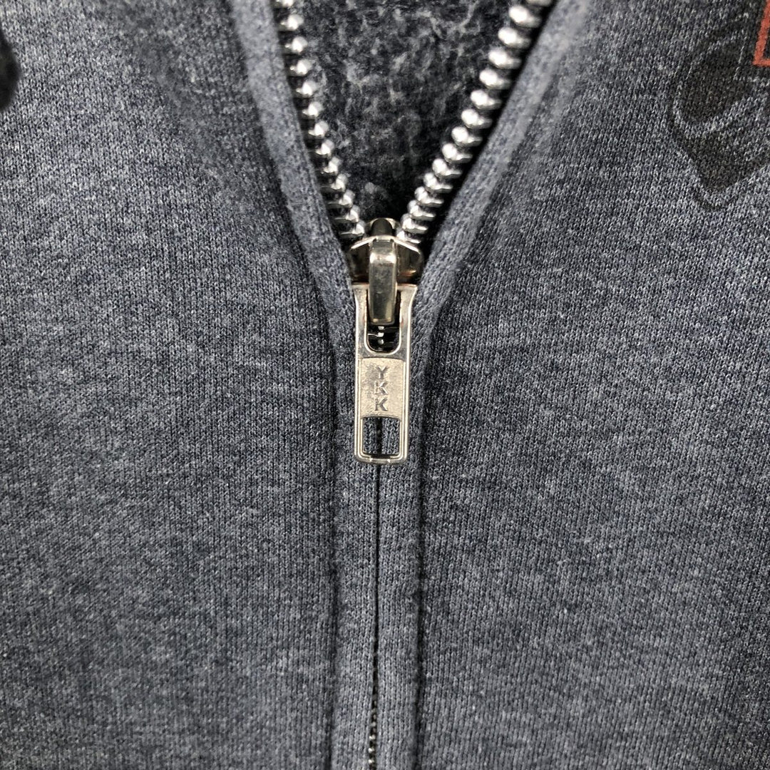 Harley-Davidson Fire Pattern Eagle Pattern Tribal Sweat Full-Zip Hoodie, Men's XXL Equivalent cotton Charcoal Vintage Second Hand