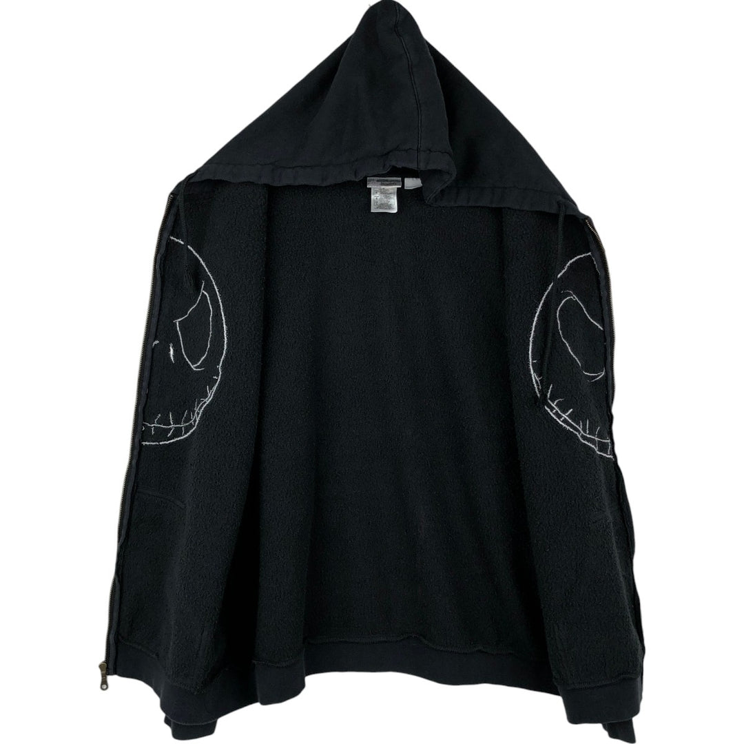 Disney Nightmare Before Christmas Character Sweat Full-Zip Hoodie (Men's Size L) cotton black type Vintage Second Hand