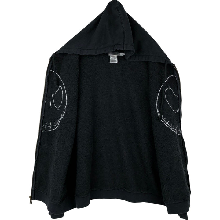 Disney Nightmare Before Christmas Character Sweat Full-Zip Hoodie (Men's Size L) cotton black type Vintage Second Hand