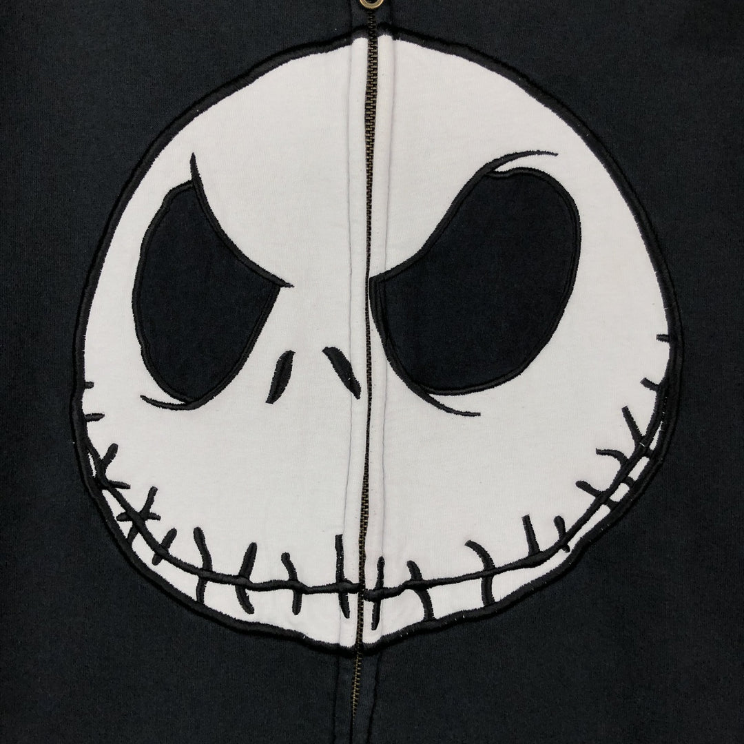 Disney Nightmare Before Christmas Character Sweat Full-Zip Hoodie (Men's Size L) cotton black type Vintage Second Hand