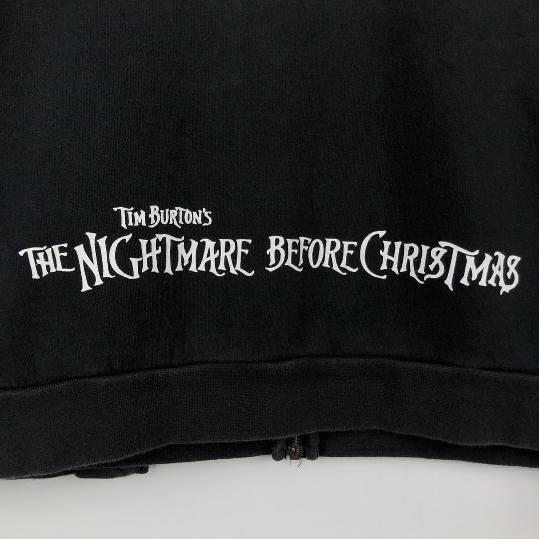 Disney Nightmare Before Christmas Character Sweat Full-Zip Hoodie (Men's Size L) cotton black type Vintage Second Hand