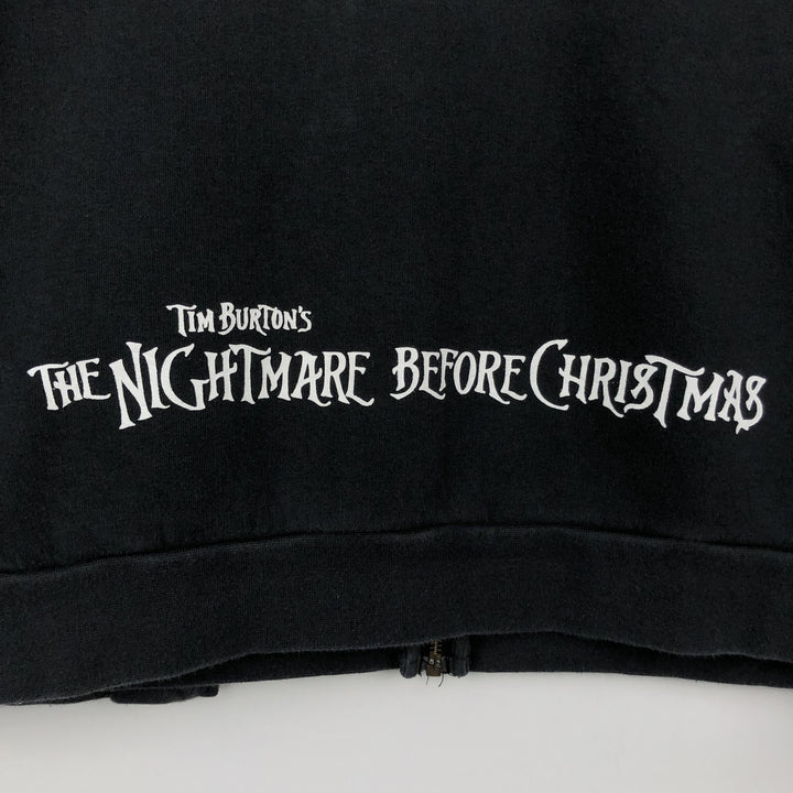 Disney Nightmare Before Christmas Character Sweat Full-Zip Hoodie (Men's Size L) cotton black type Vintage Second Hand