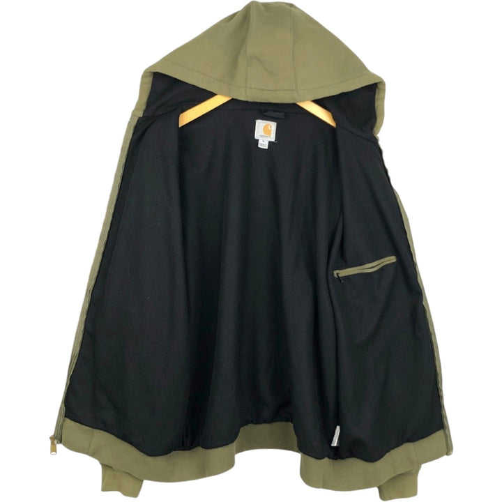 Carhartt Sweat Full Zip Hoodie Men's XL cotton Khaki type Vintage Second Hand